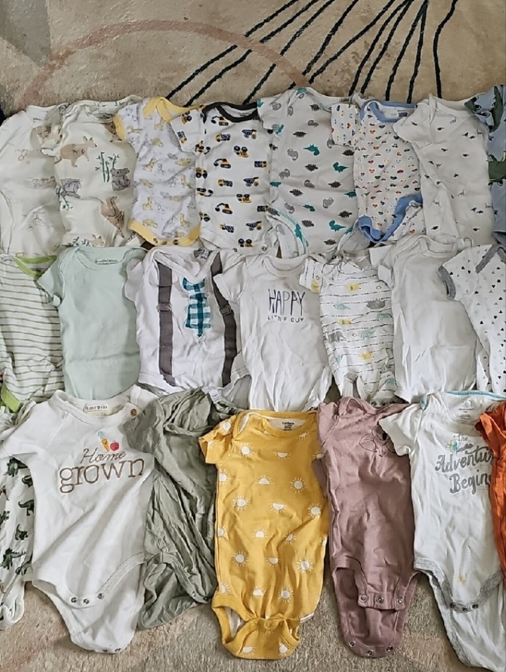 Carter's Multi-Color Baby One-Piece Lot Of 30 (Yellow, White, Green, Blue, Ex.)